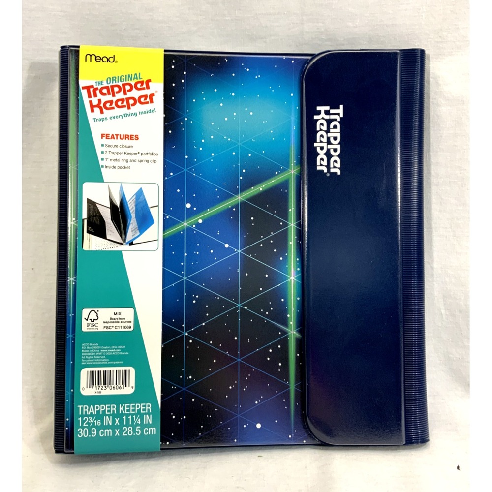 NEW Trapper Keeper Binder Retro Portfolio Folder 2020 Mead (A) Laser Galaxy‎